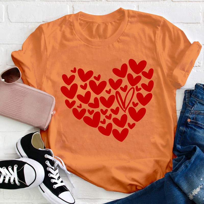 Red Heart Of Hearts Teacher T-Shirt