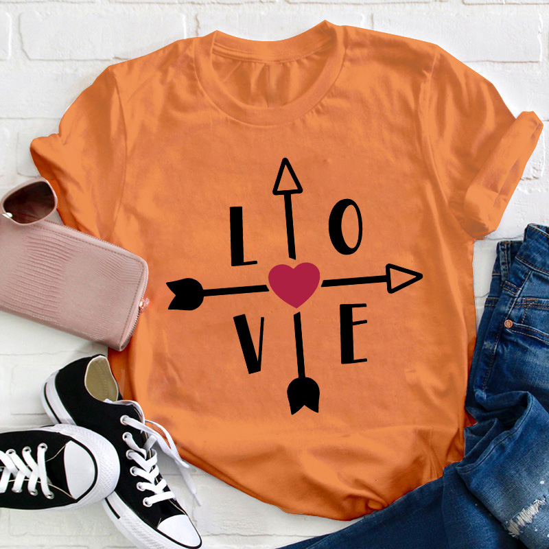 Love Valentine's Day Teacher T-Shirt