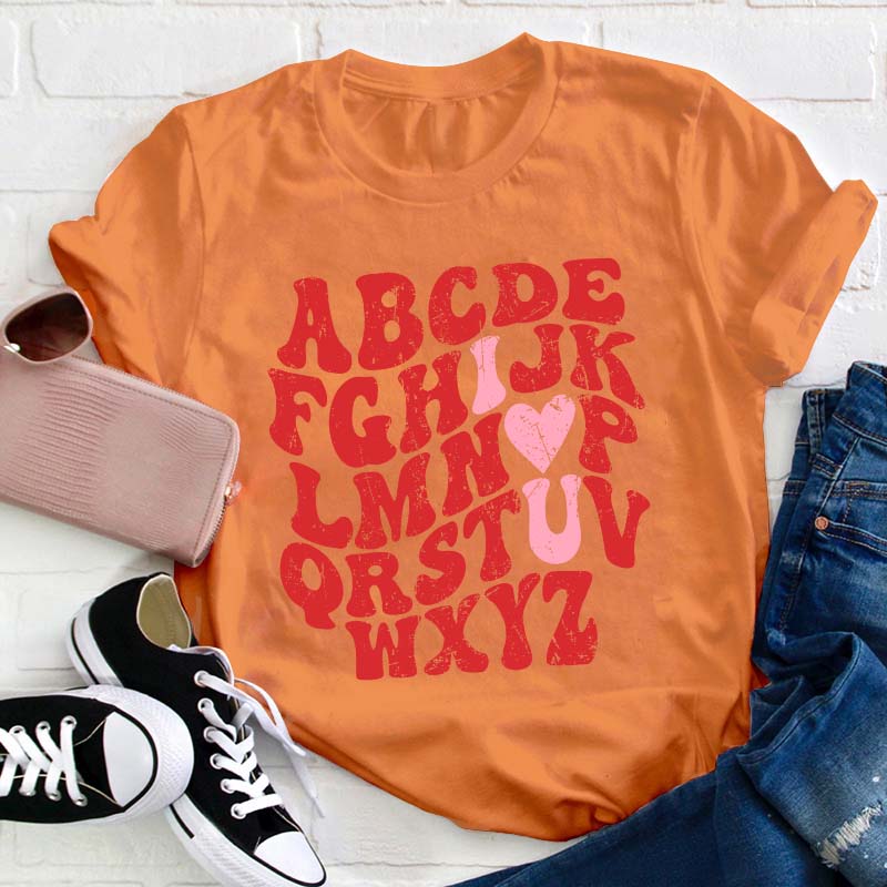 Alphabet I Love You Teacher T-Shirt