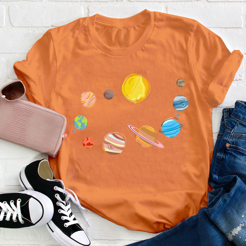 Planets in Solar System Teacher T-Shirt