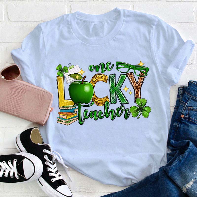 One Lucky Teacher Shamrock Teacher T-Shirt