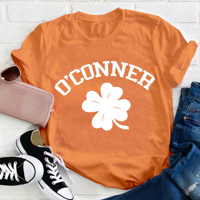 Personalized Shamrock St Patrick's Day Teacher T-Shirt