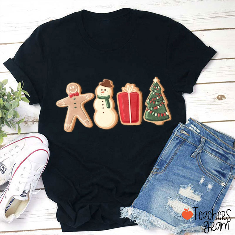 Cute Gingerbread Cookies Christmas Teacher T-Shirt
