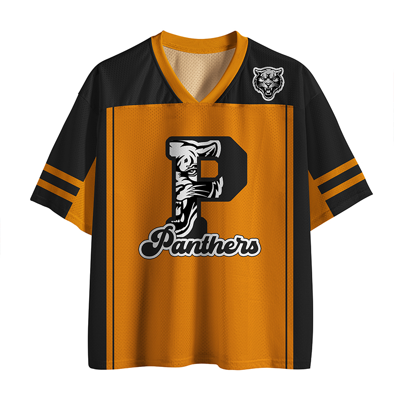 Personalized Mascot Silhouette Initials Team Spirit Teacher Mesh Jersey