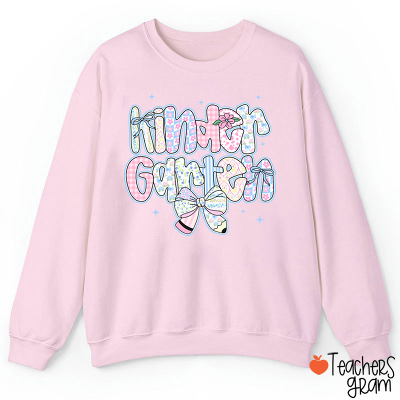 ersonalized Grade Pencil Bow Teacherr Sweatshirt