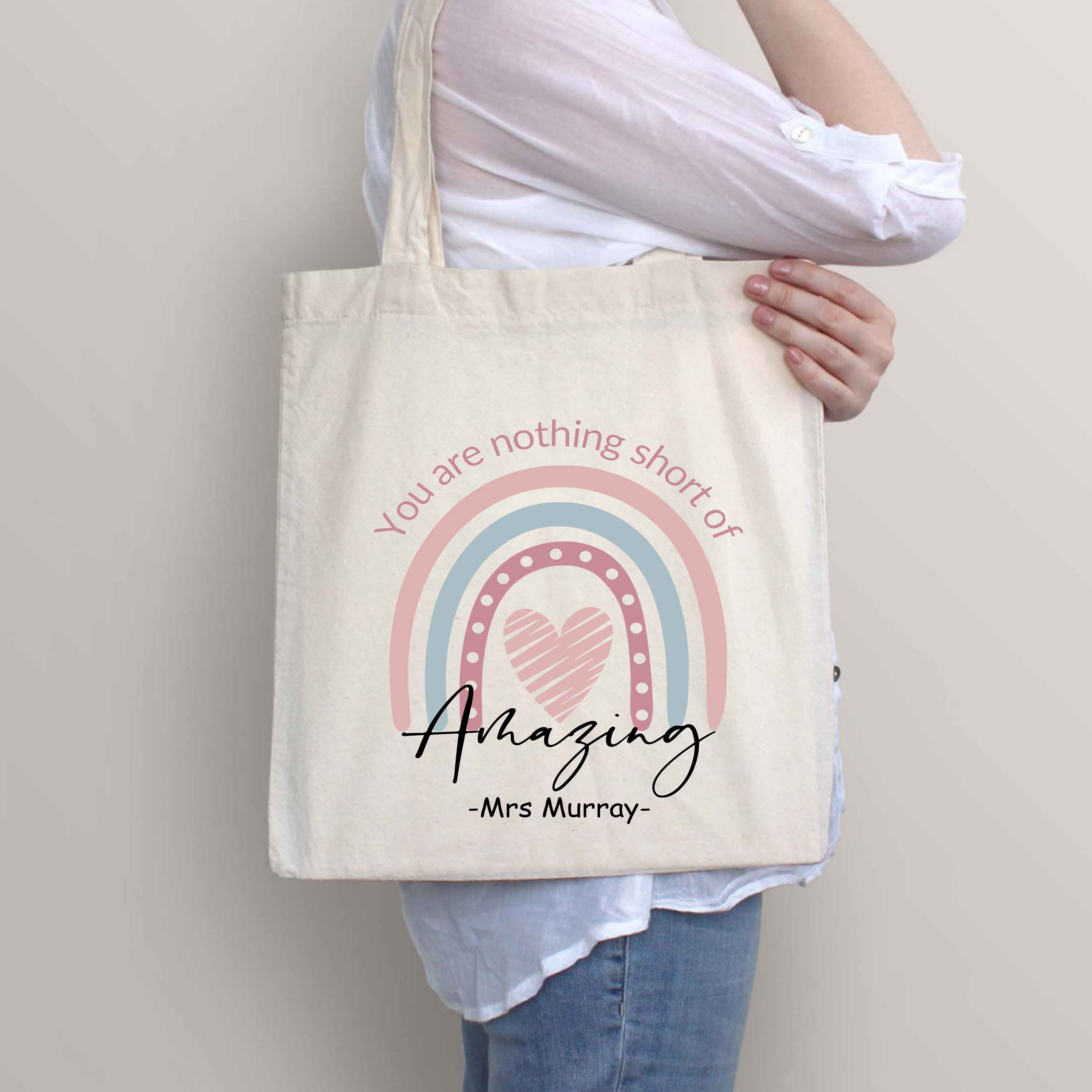 Personalized You Are Nothing Short Of Amazing Teacher Tote Bag