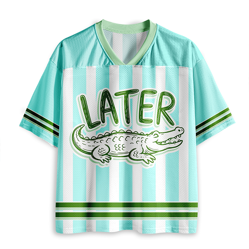 Girly Preppy Boutique After While Crocodile  Teacher Mesh Jersey