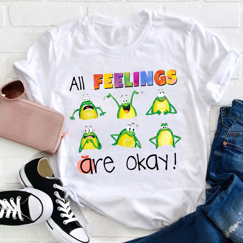 The Cute Expression On The Frog Is Funny Teacher T-Shirt