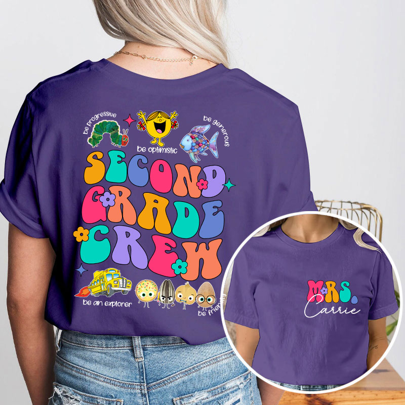 Personalized Learn These Qualities From Your Children's Book Friends Teacher Two Sided T-Shirt