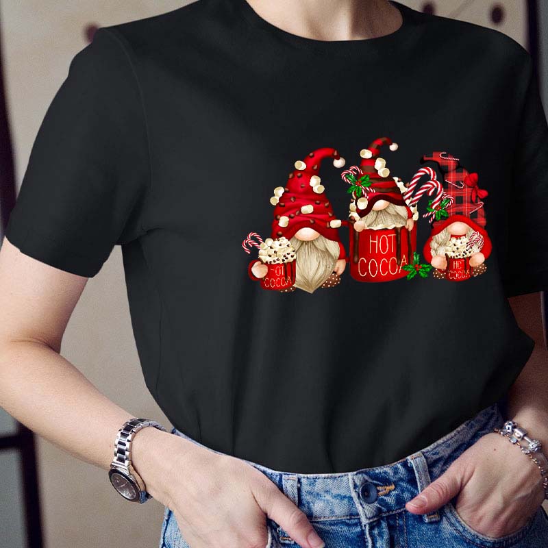 Hot Cocoa Gnomes Christmas Teacher T-Shirt