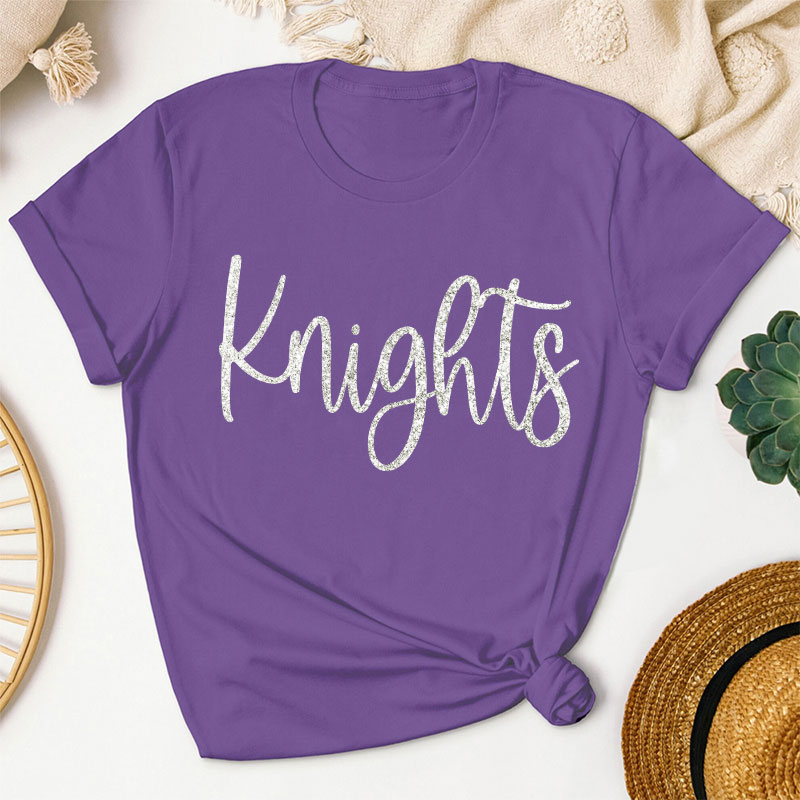 Personalized Glitter Font Mascot Teacher T-Shirt