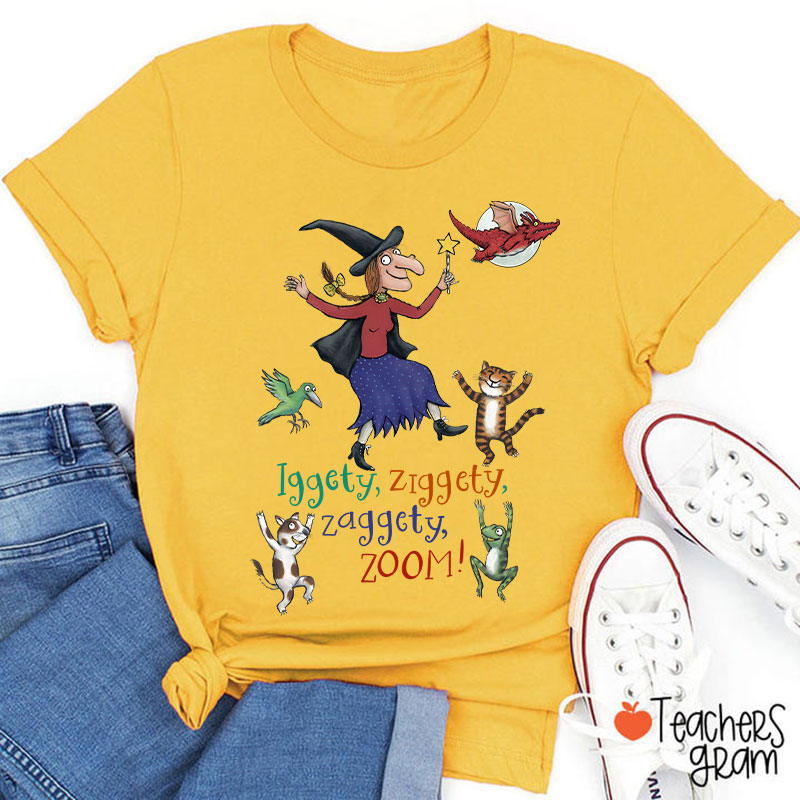 Room On The Broom Iggety Ziggety Teacher T-Shirt