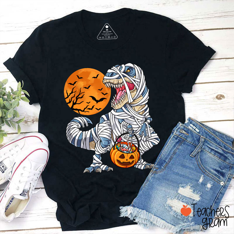 Happy Halloween Dinosaur Pumpkin Teacher T-Shirt