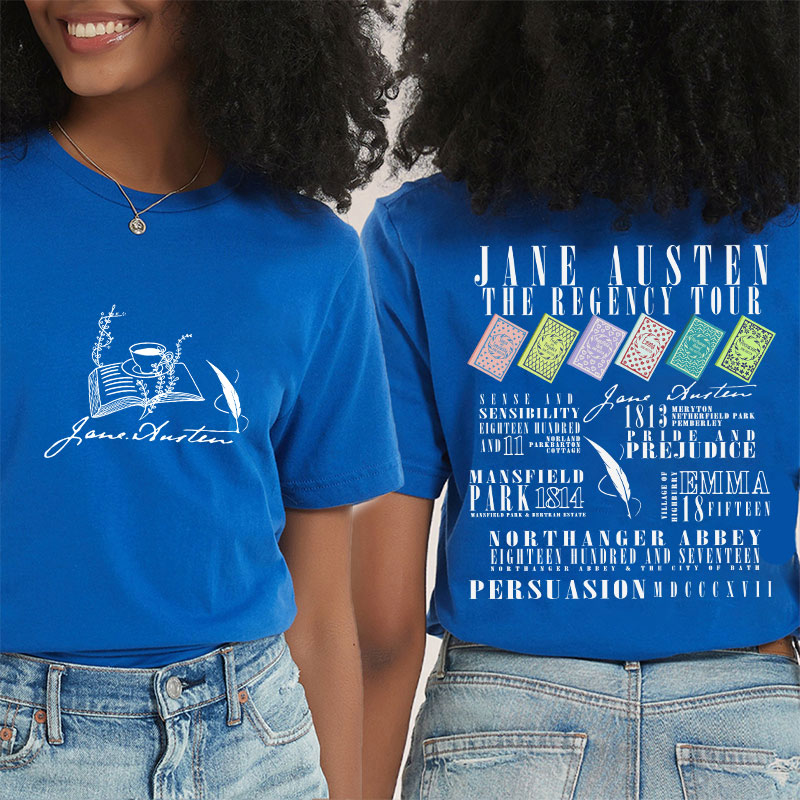 Jane Austen The Regency Tour Teacher Two Sided T-Shirt