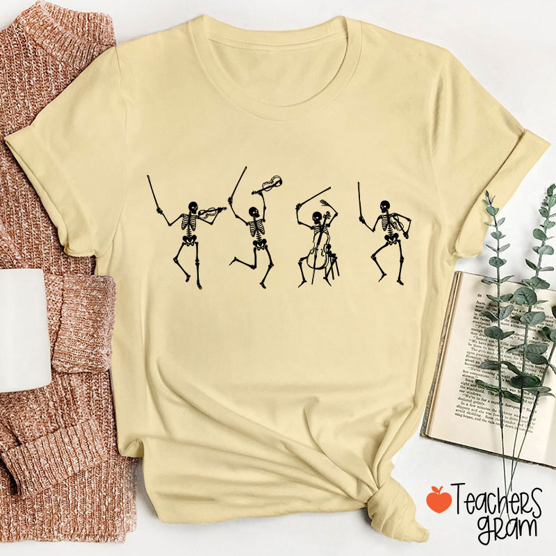 Dancing Skeletons Music Teacher T-Shirt