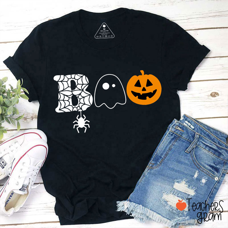 Boo Spider Pumpkin Ghost Teacher T-Shirt