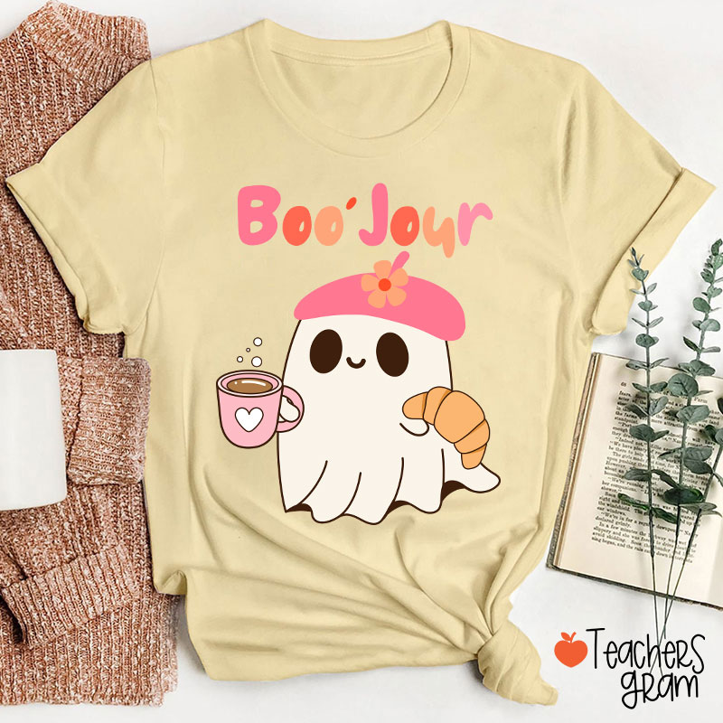 Boo Jour Cute Ghost French Teacher T-Shirt