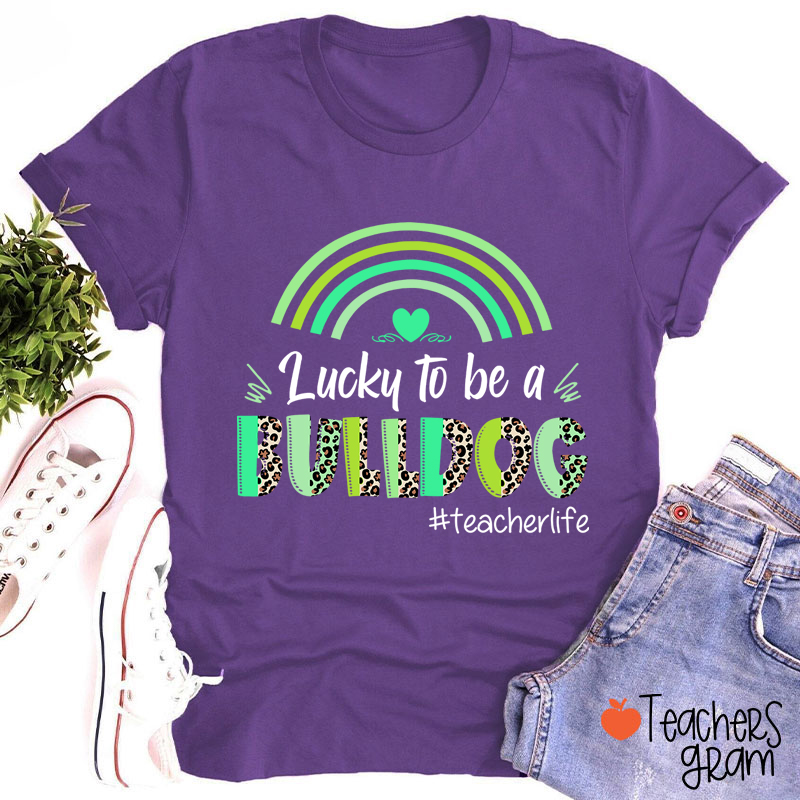 Personalized Mascot And Hashtag Lucky To Be Teacher T-Shirt