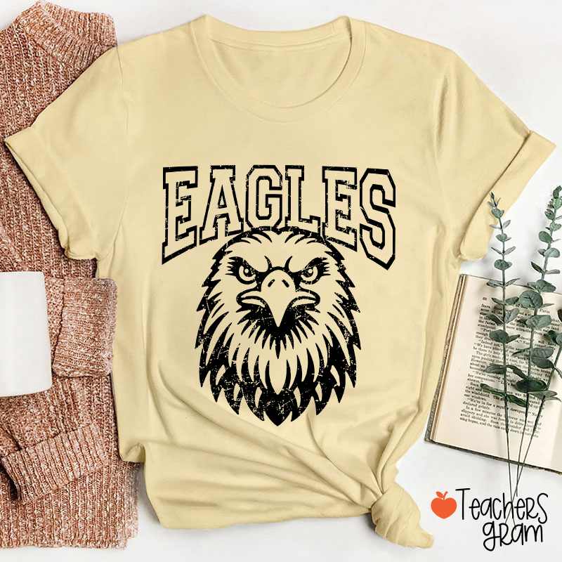 Personalized Mascot Arched Font School Spirit Teacher T-Shirt