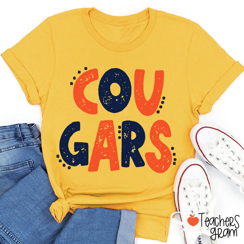 Personalized Mascot Cute Dot School Spirit Teacher T-Shirt