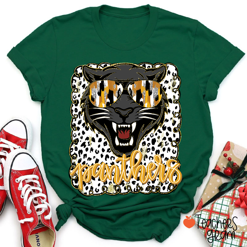 Personalized Mascot Preppy Coquette Polka Dot Teacher T-Shirt