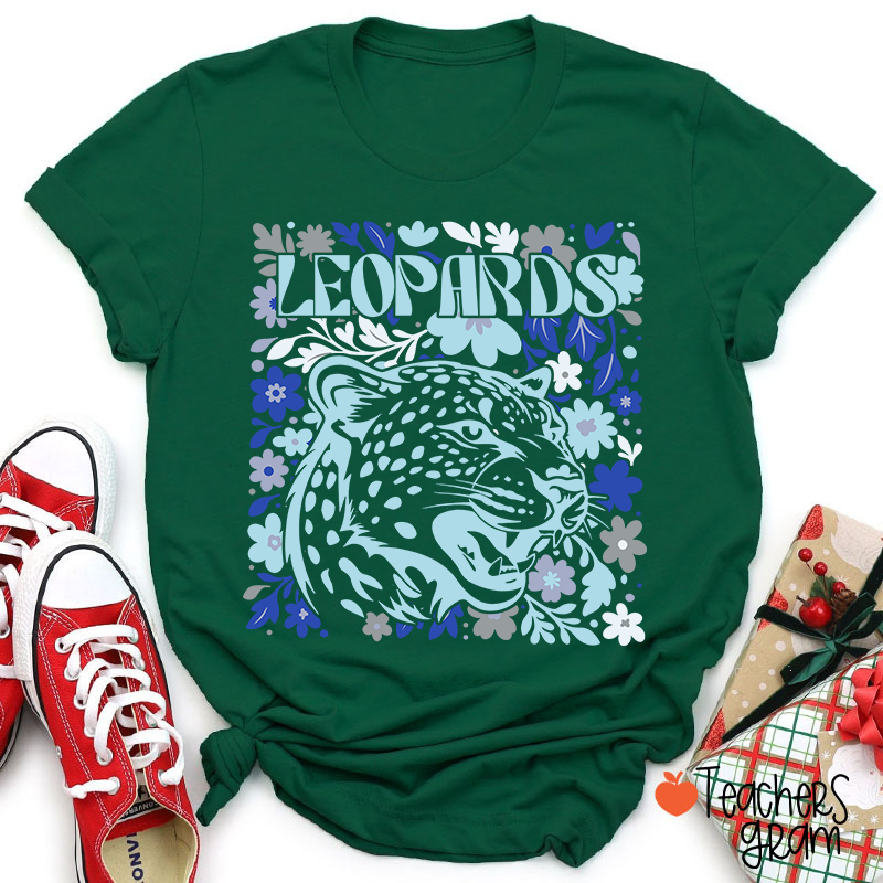 Personalized Mascot Flowers School Spirit Teacher T-Shirt