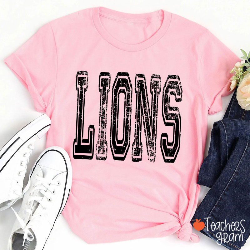 Personalized Mascot Washed And Distressed School Spirit Teacher T-Shirt