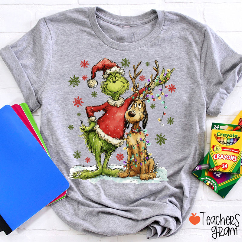 Green Guy And Dog Teacher T-Shirt