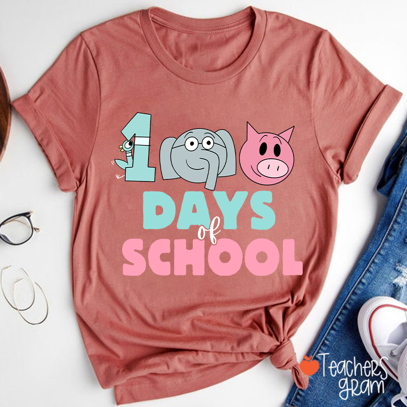 100 Days Of School Children's Books Teacher T-Shirt