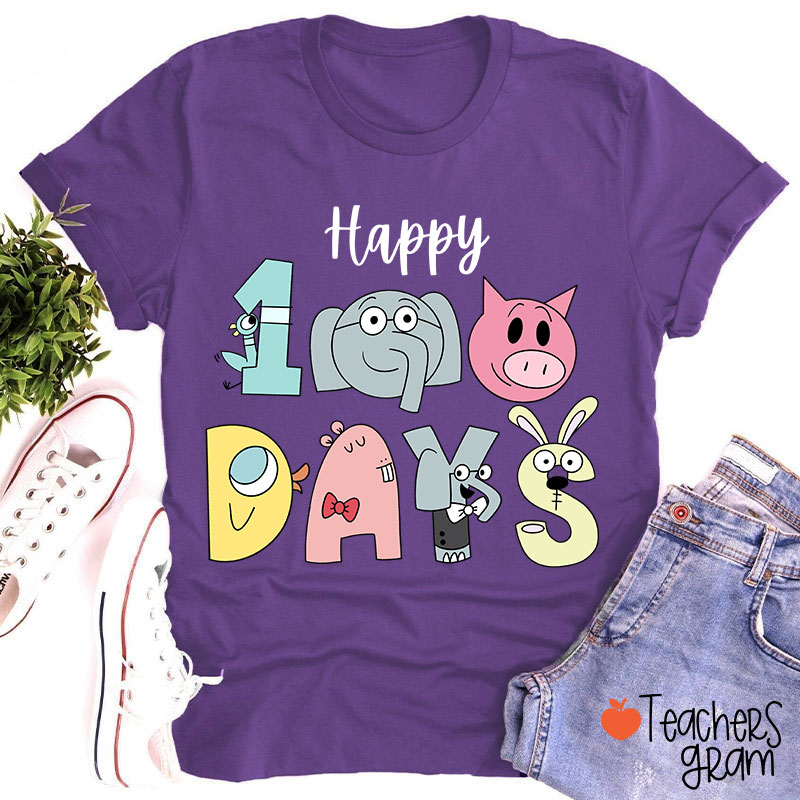 Happy 100 Days Children's Books Teacher T-Shirt