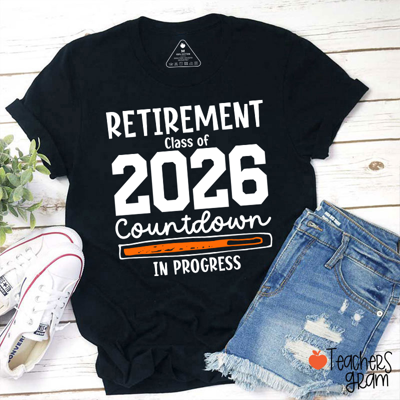 Personalized Year Retirement Countdown In Progress Teacher T-Shirt