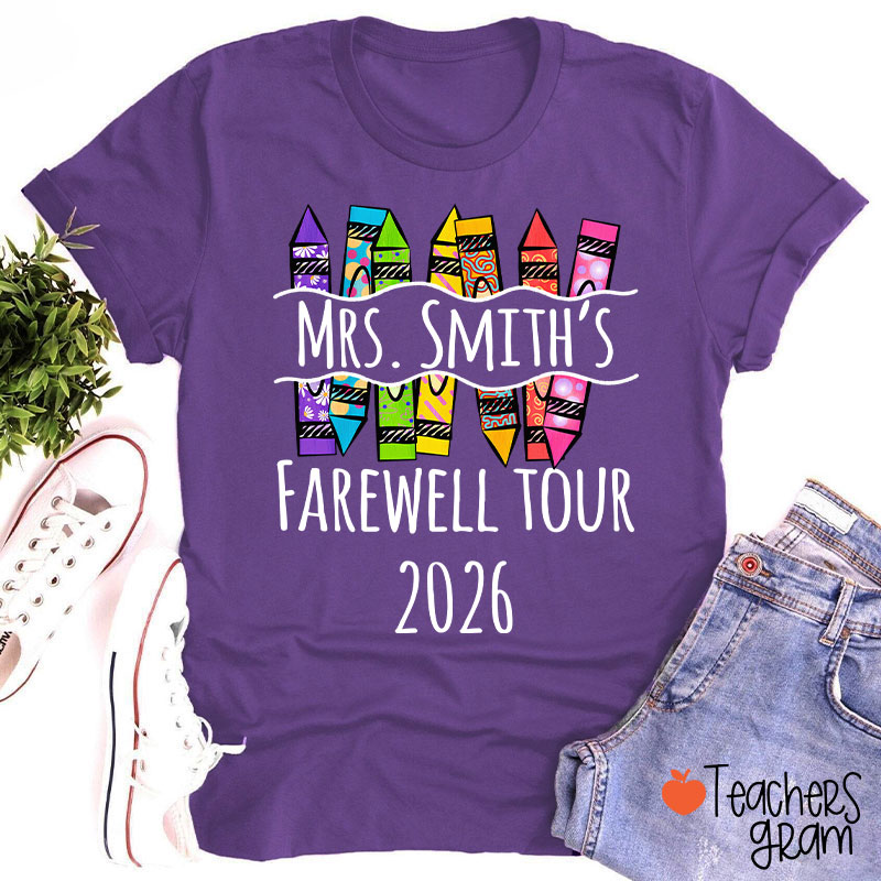 Personalized Farewell Tour Officially Retirement Teacher T-Shirt