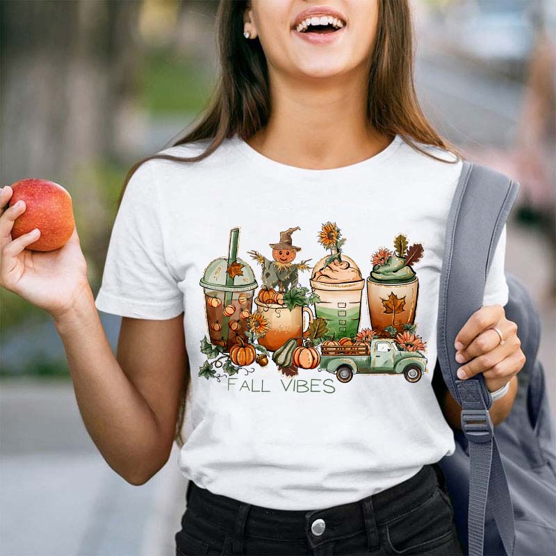 Fall Vibes Teacher T-Shirt