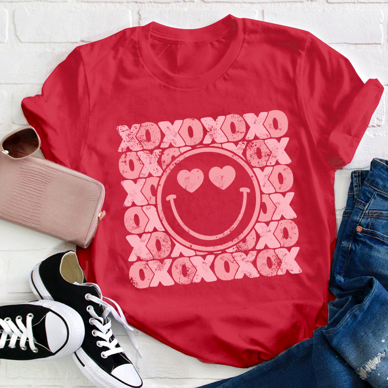 XOXO Smiling Face Teacher T-Shirt