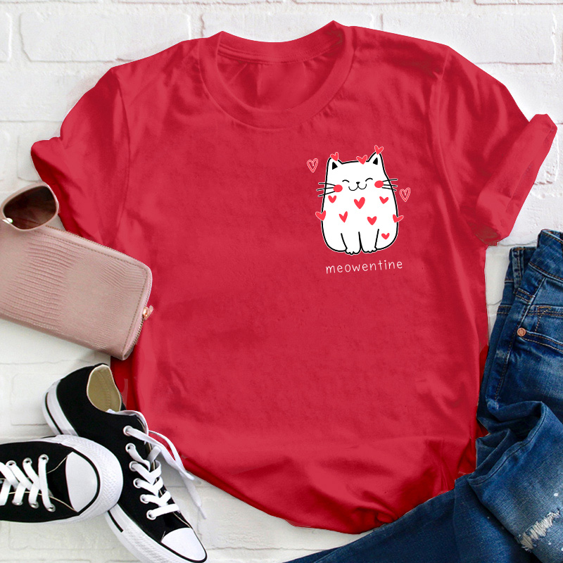 Meowentine Teacher T-Shirt