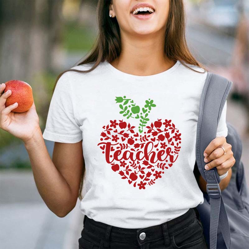 Apple Heart Teacher T-Shirt