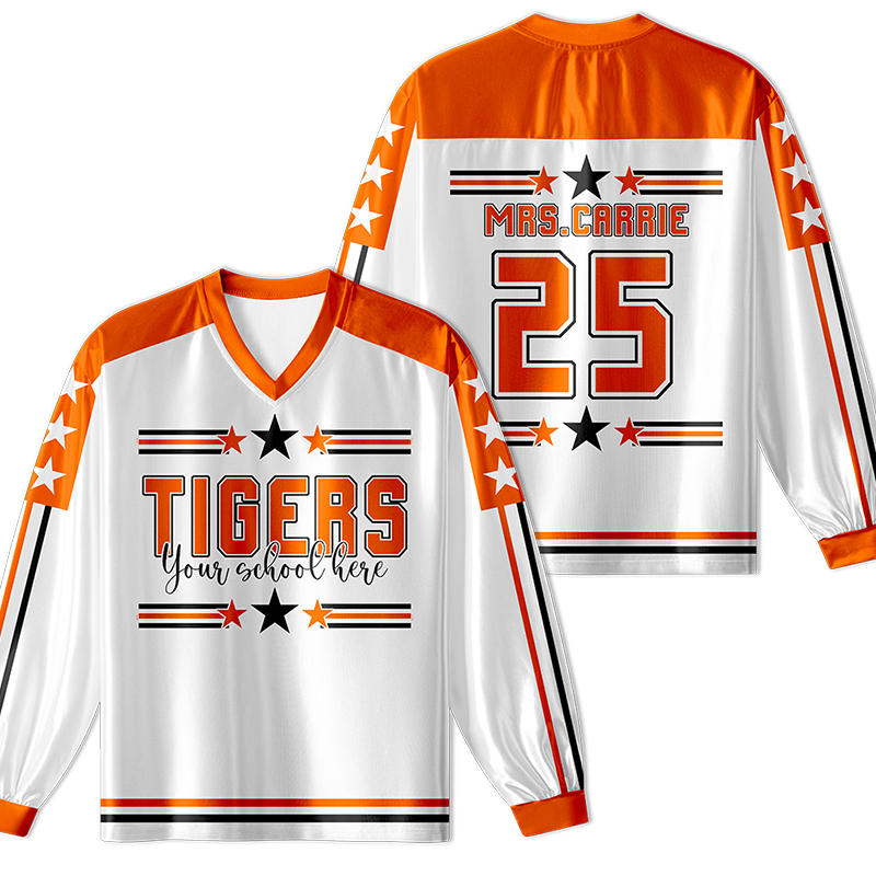 Personalized Mascot And School Name Teacher Long Sleeve Jersey