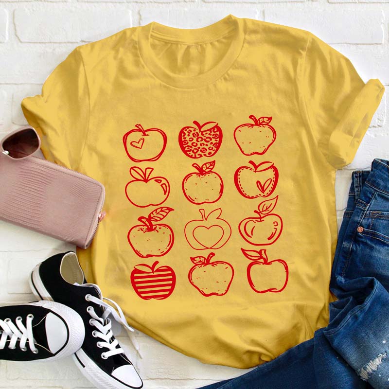 Apple Doodles Teacher T-Shirt