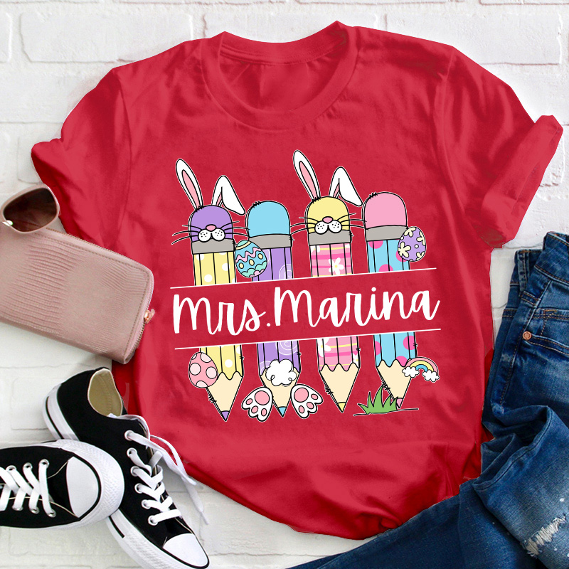 Personalized Easter Name Teacher T-Shirt