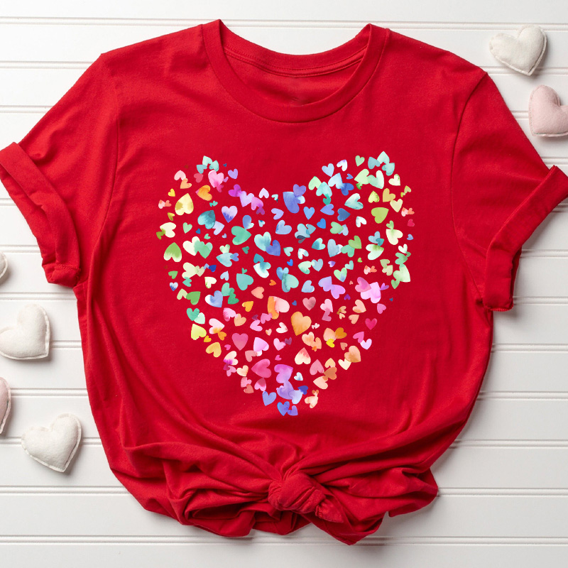 Colorful Heart Teacher T-Shirt