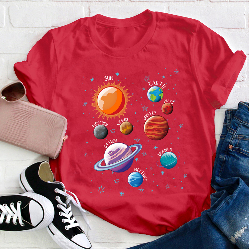 Planets Space Teacher T-Shirt
