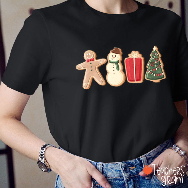 Cute Gingerbread Cookies Christmas Teacher T-Shirt