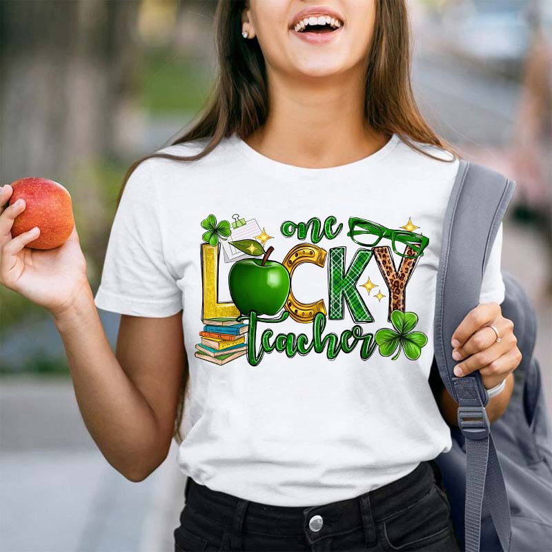 One Lucky Teacher Shamrock Teacher T-Shirt