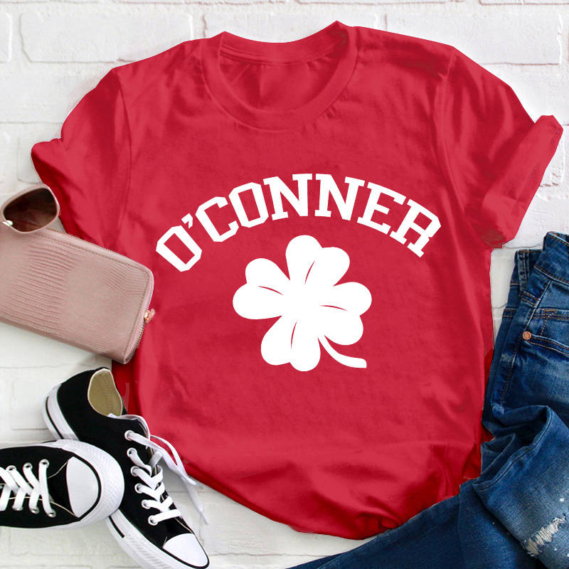 Personalized Shamrock St Patrick's Day Teacher T-Shirt