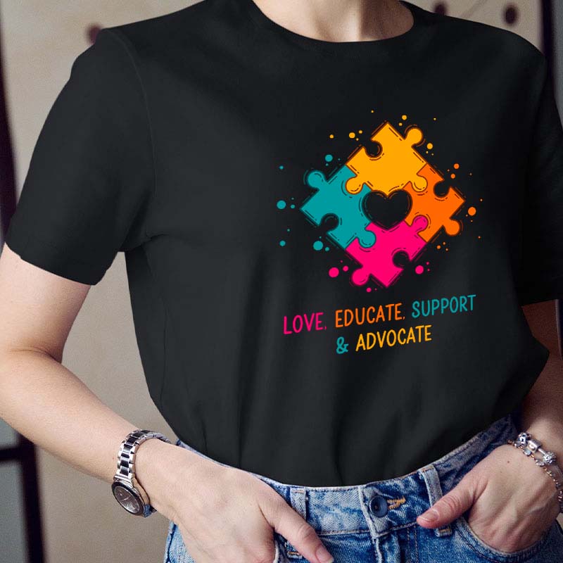 Love Educate Support And Advocate Teacher T-Shirt