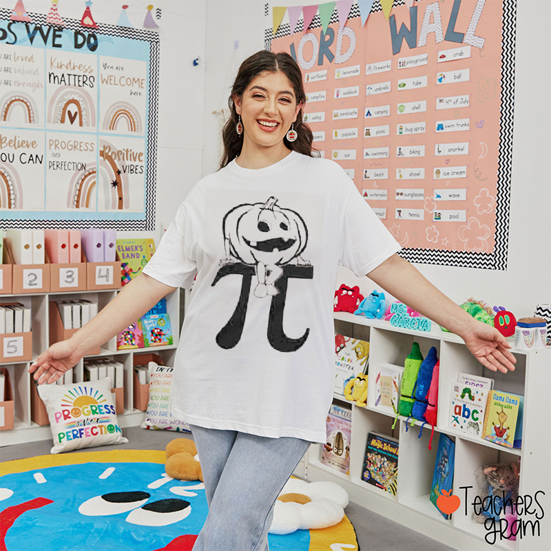 Spooky Pumpkin Pie Math Teacher T-Shirt
