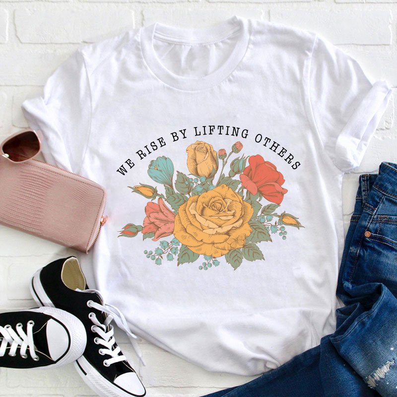 Boho We Rise By Lifting Others  Teacher T-Shirt