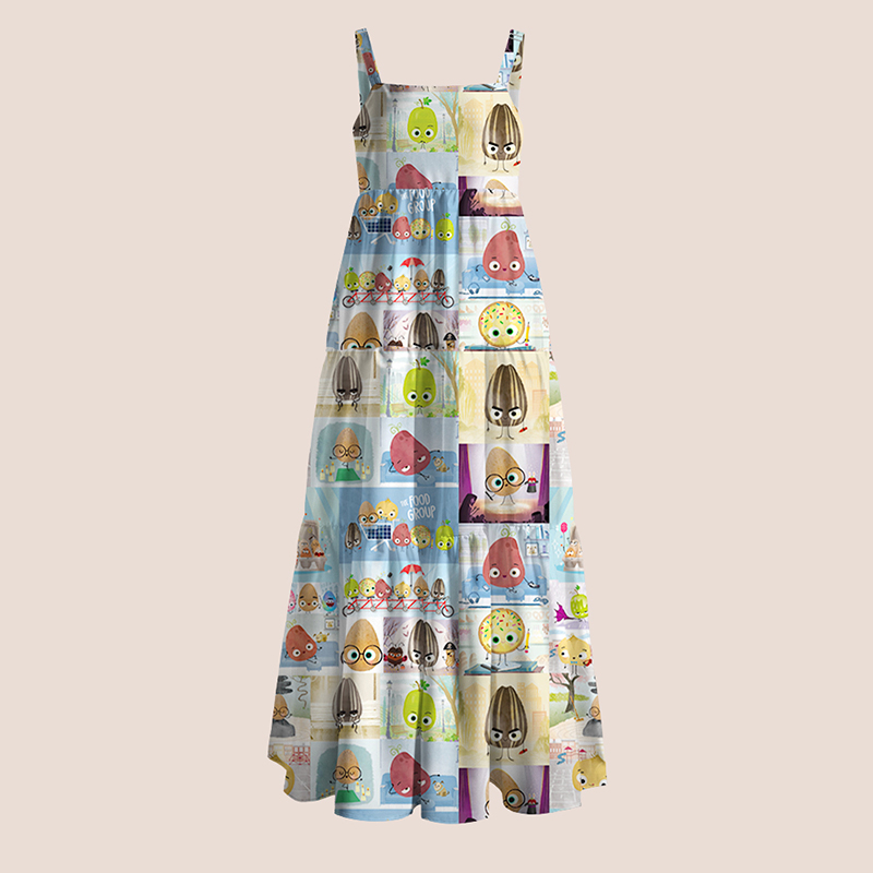 Potatoes Seeds Eggs Teacher Slip Dress
