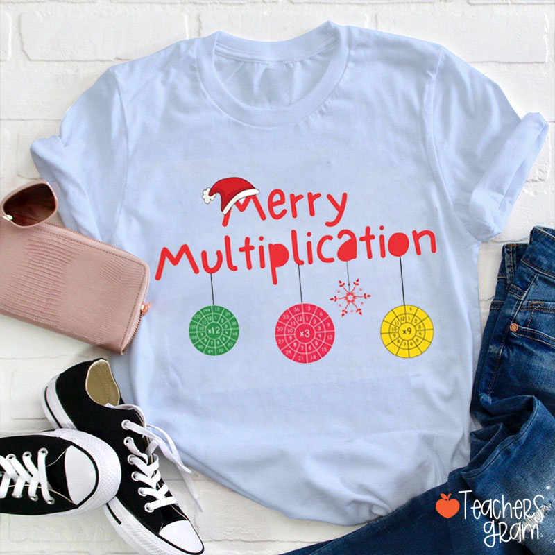 Multiplication Christmas Teacher T-Shirt