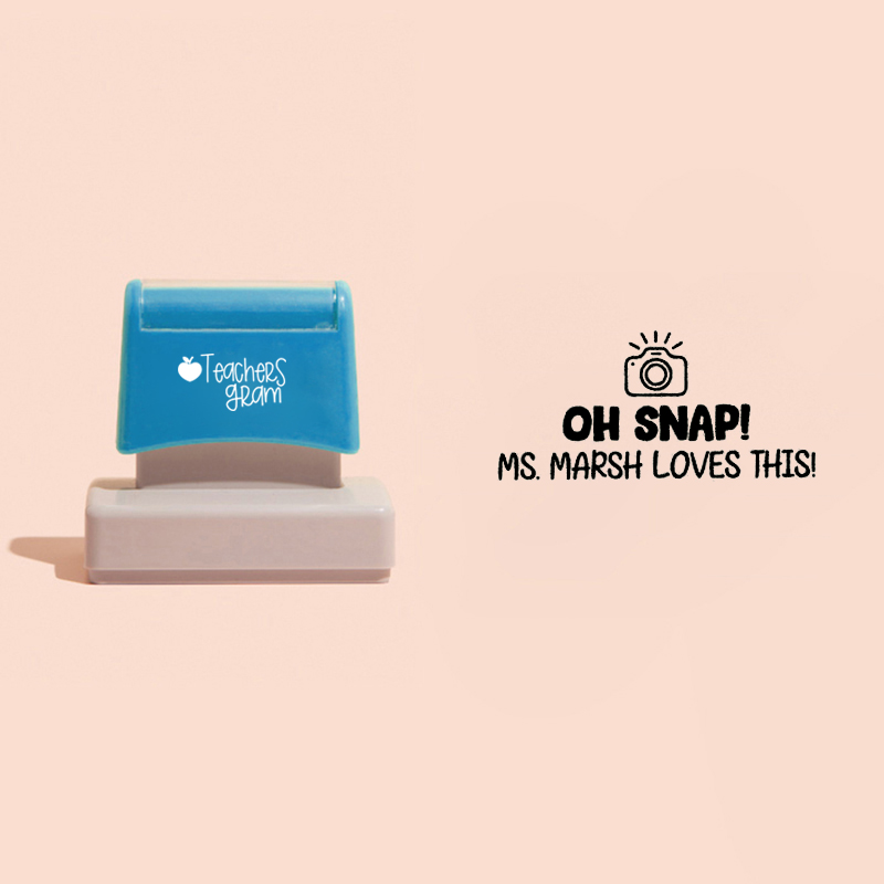 Personalized Name Oh Snap Loves This Teacher Rectangle Stamp